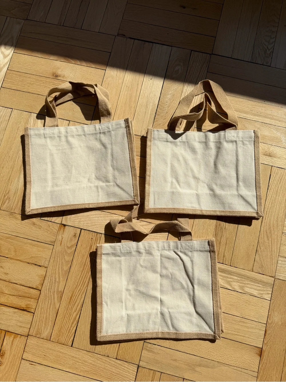 Beige Canvas Tote Bag with Logo - Men's Travel & Everyday Tote